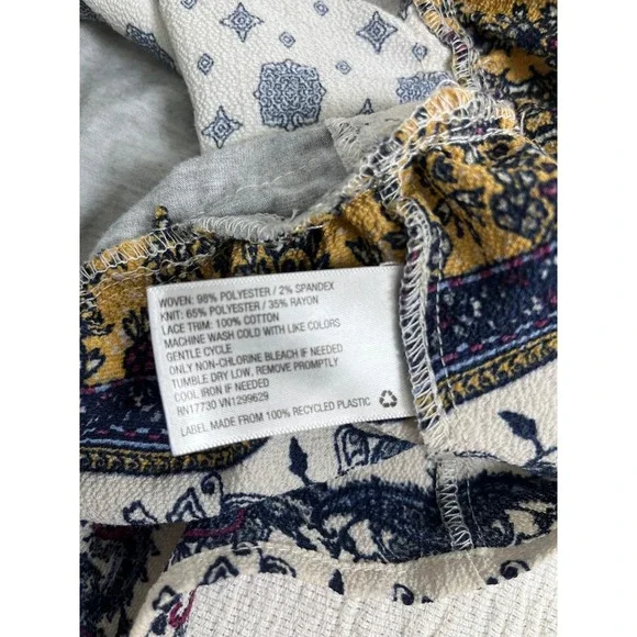 Xhilaration Women's‎ Halter L Top Y2K Floral Peplum Sleeveless Boho Festival VTG - Picture 11 of 13